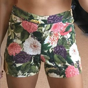 High waisted floral shorts